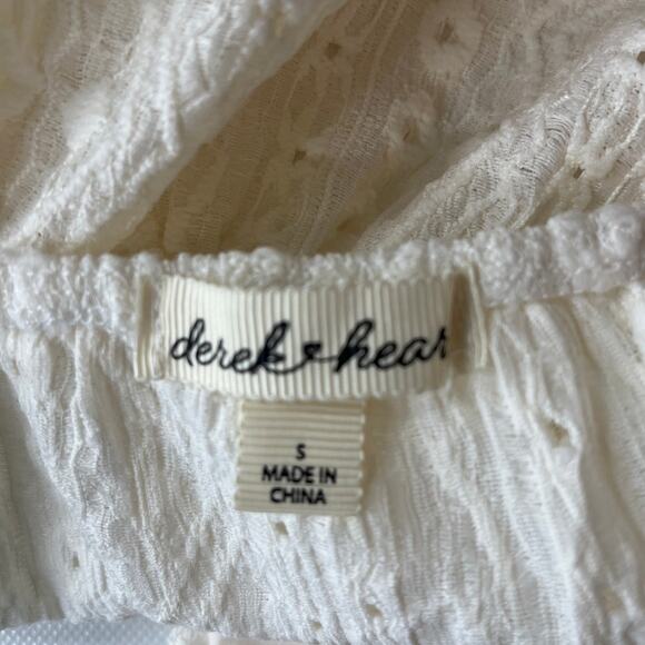 Y2K Derek Heart Babydoll Womens Top Small Festival Boho Crochet Dainty Cottage - Picture 8 of 9